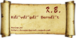 Kővágó Bernát névjegykártya